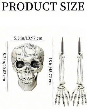 Evergreen Home Goods Spooky Yard Garden Halloween Decoration, Realistic Skeleton Arm Leg Bones, Halloween Skeleton Stake Decorations skull And Arms