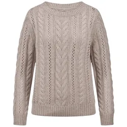 Pullover U-Boot-Ausschnitt aus Schurwolle Fadenmeister Berlin beige, 44