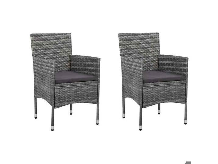 CHIC Chaises à Manger de Jardin Lot de 2 Résine Tressée Gris 52x57x84 cm pour Jardin et Terrasse 694062
