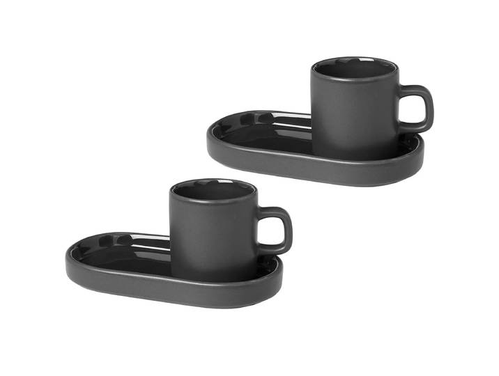 blomus Tasse à espresso avec soucoupe Pilar lot de 2 Vert agave