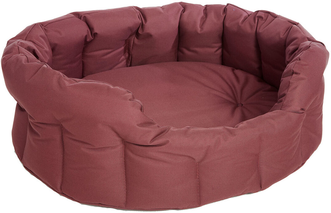 Archie & Oscar Ismael Oval Pet Bed Burgundy Jumbo (97cm W x 74cm D x 25cm H)
