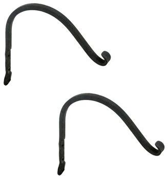 Achla Designs Set of 2 Flower Design Arc Brackets, 10 Inch Long, Black Powder Coat Finish