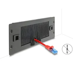 DELOCK 10" Kabelmanagement Bürstenleiste 2 HE schwarz