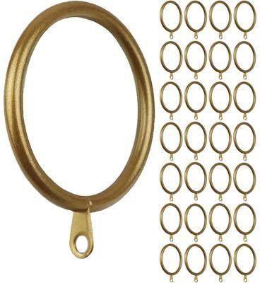 Meriville 1.5-Inch Inner Diameter Metal Curtain Rings with Eyelets