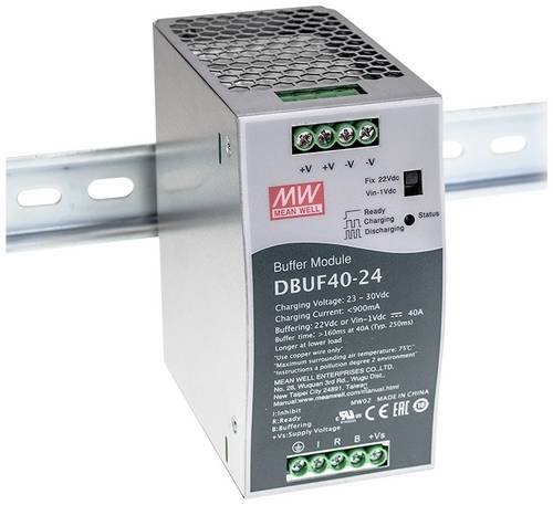 MEAN WELL DBUF40-24 Puffermodul für Schienenmontage 24V 40A Inhalt 1St.