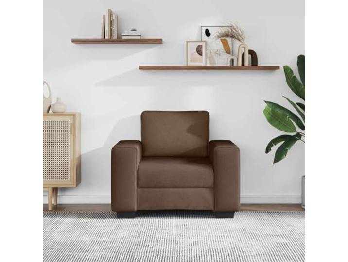 KTHLBRH Brauner Sessel 100 x 77 x 82 cm aus Stoff Weiches Polyester, Holz- und Metallrahmen, große Armlehnen, für Wohnzimmer und Büro