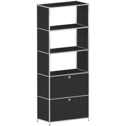 viasit Aktenregal »System 4« schmal schwarz, 77.9x193.1x40.4 cm