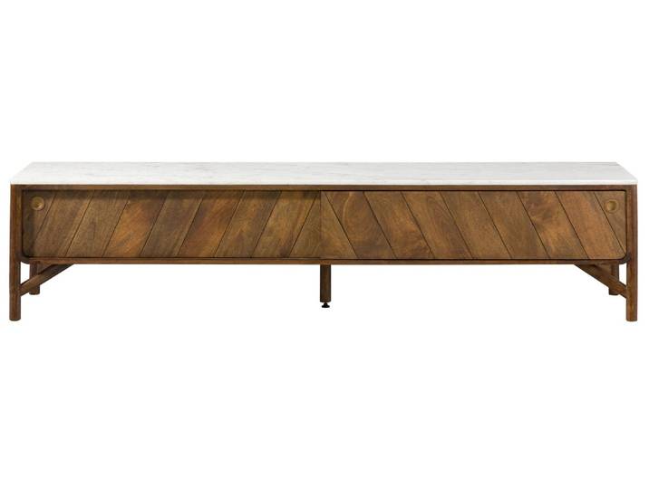 TV-Board Mango 220x45x50 braun geölt / echter Marmor LOS ANGELES #12