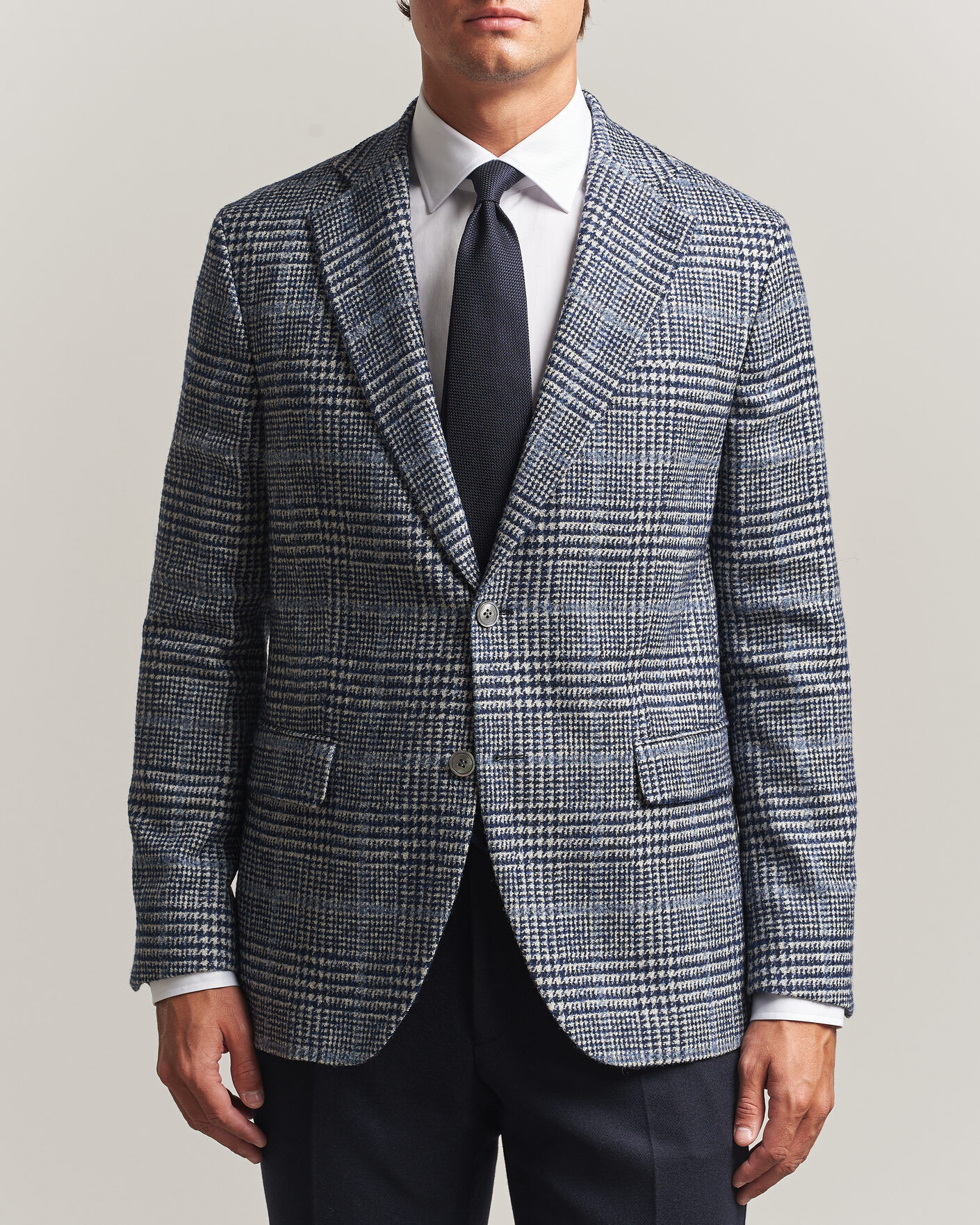 Oscar Jacobson Fogerty Checked Wool/Alpaca Blazer Blue men 54 Blå