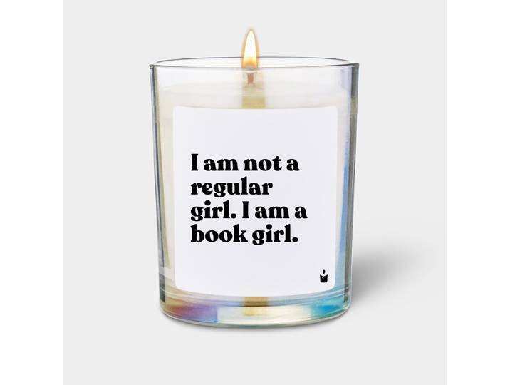 Duftkerze Rainbow Flowery I am not a regular girl. I am a book girl.