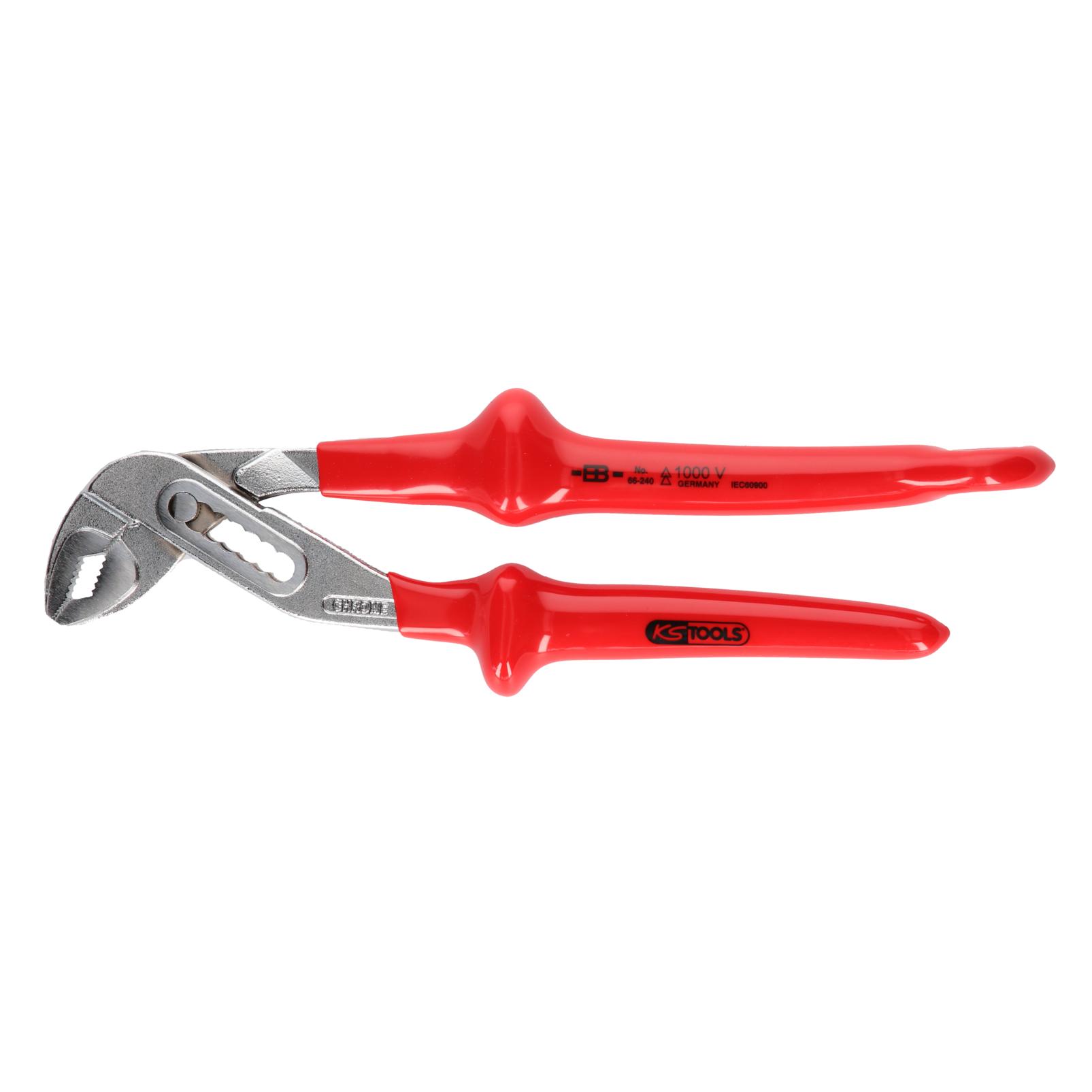 KS Tools 1000V Wasserpumpenzange mit Sicherungsöse für Sicherheitsleine (240 mm) (117.2205)