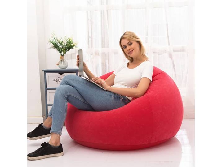 Fauteuil Gonflable Pliant Confortable, Canapé Paresseux Ultra Doux, Décoration Intérieure, Chaise Longue d'Extérieur, Fauteuil Inclinable Lavable pour Salon