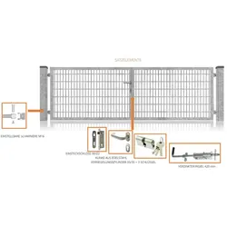 Fa-Bausysteme Doppelflügeltor Verzinkt 3500 x 1200 mm