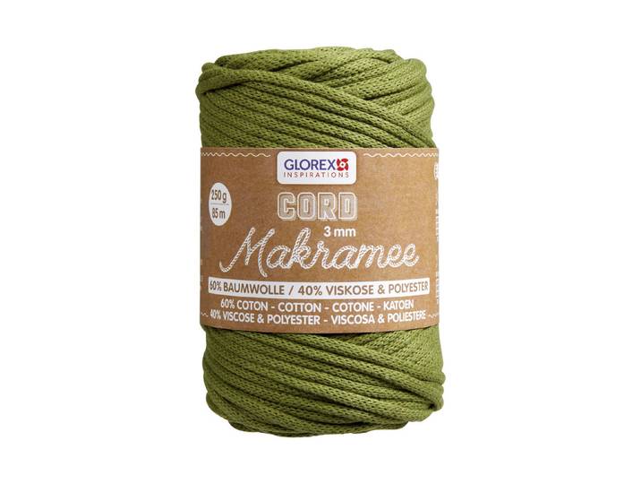 Glorex Makramee-Cord Oliv 3 mm 250 g