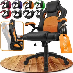 Juskys Racing Schreibtischstuhl Montreal ergonomisch Bürostuhl PC Gaming Stuhl – orange