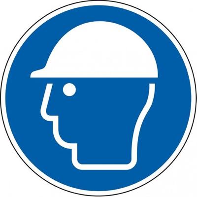 Dreifke® Gebotsschild Kopfschutz benutzen, ASR/ISO, Kunststoff, Ø 400mm