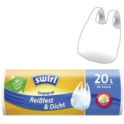 swirl® Reißfest & Dicht Müllbeutel 20,0 l weiß