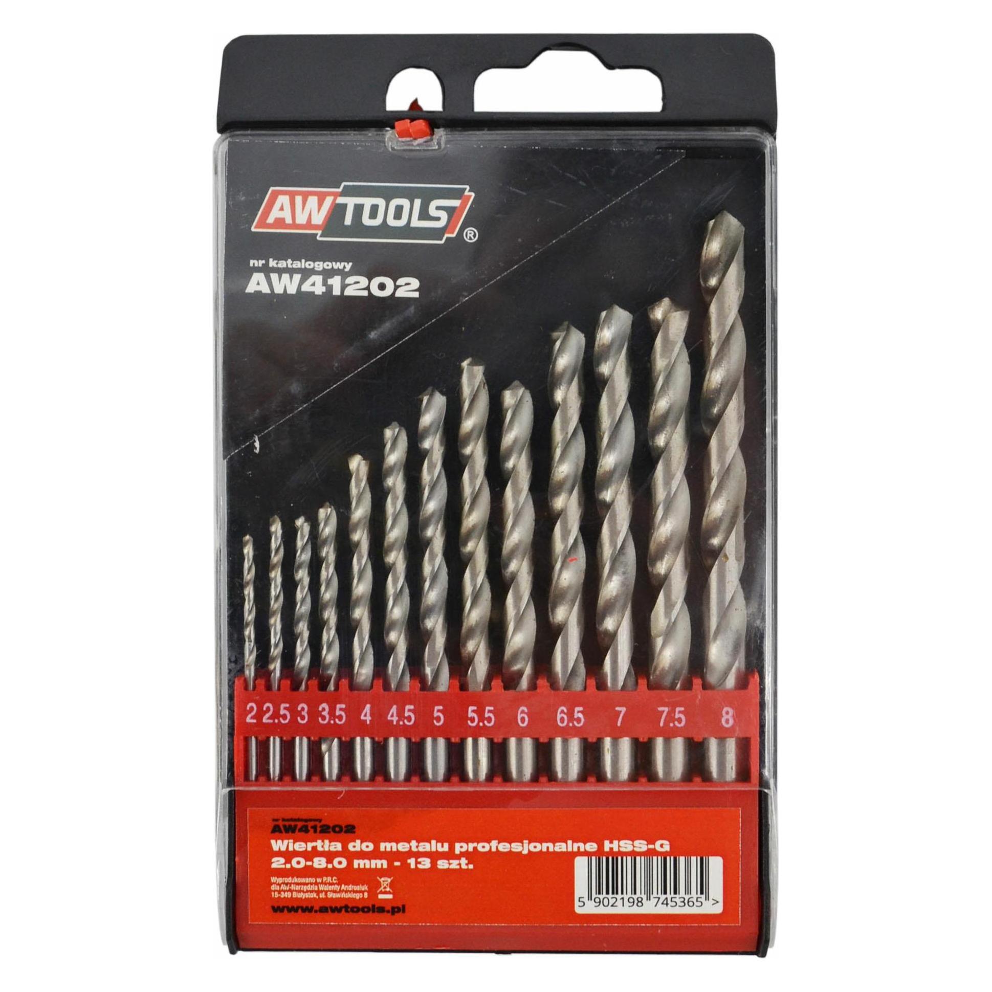 Awtools WIERTŁA DO METALU HSS-G KOMPLET 13elem. /2.5 - 8mm/ (35614487)