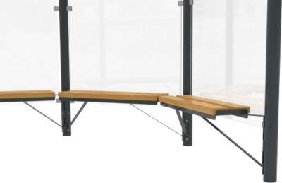 Design-Sitzbank WSM f. Achteckpavillon Paris, L 1000 mm, Kiefernholz, pulverb. Stahl, anthrazitgrau