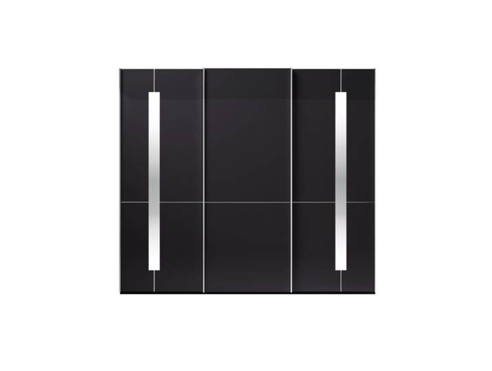 Musterring Imola Schwebetürenschrank mit 3 Glastüren und Zierspiegel - optional mit Zubehör - Dekor graphit - 246 - Komfort Modell Modern, Zeitlos