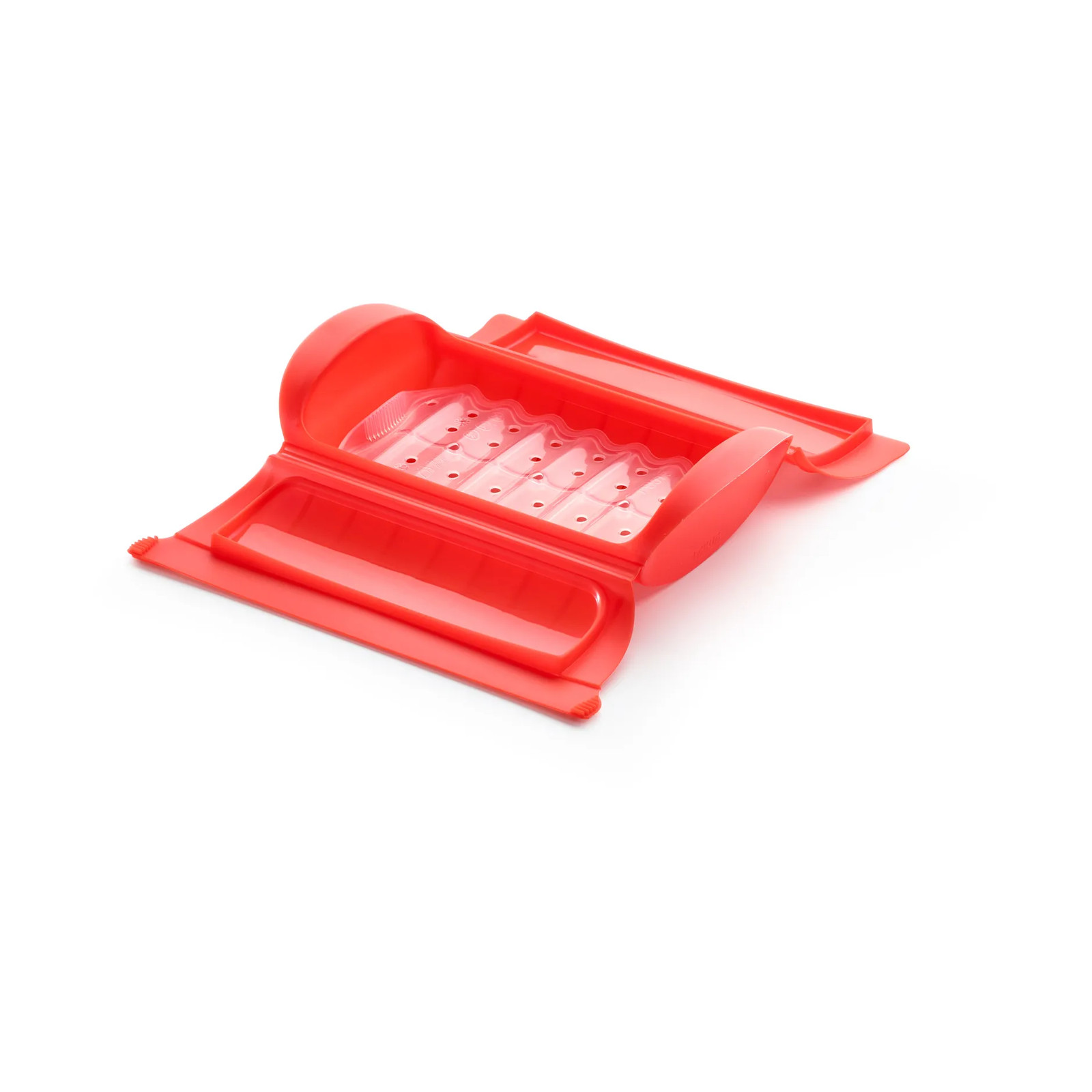 Lékué magnetron stoomkoker met tray voor 1-2 porties Rood