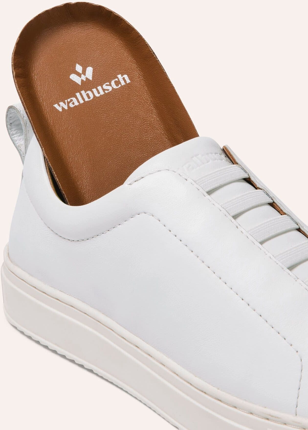 Walbusch Smart Casual Sneaker, noch offen: Größenlauf, Farbe Weiß, 39, ohne Schnüren atmungsaktives Lederfutter Herren