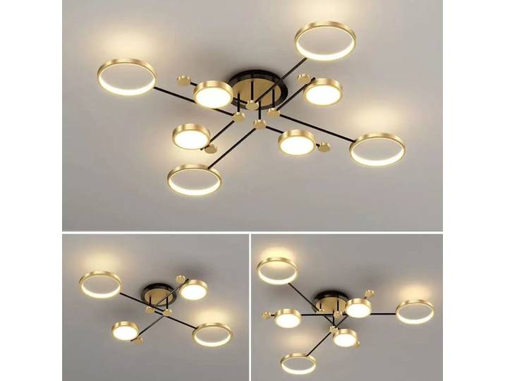 Nouveau lustre LED moderne pour salon et chambre, lampe suspendue dorée pour plafond, luminaire d'intérieur, lustres, éclairage de plafond.