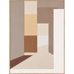 EUROART Wandbild 90 x 120 cm Soft Abstraction III Naturfaser Beige