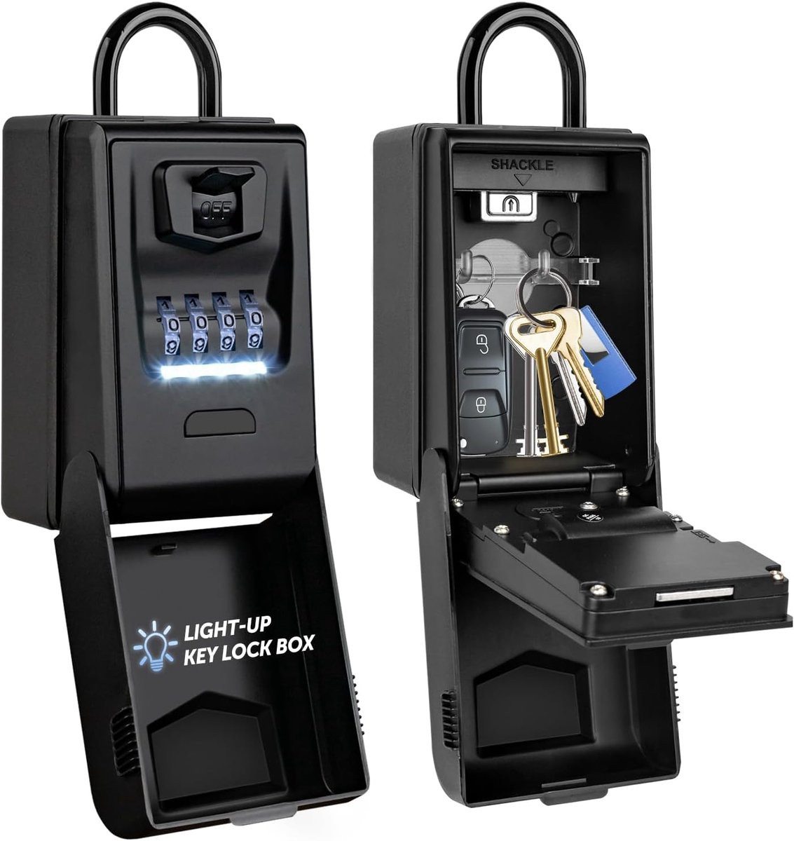 SnelShoppen Portable Key Safe met Beugel - Waterdichte Sleutelkluis voor Buiten met 4-cijferig Combinatieslot