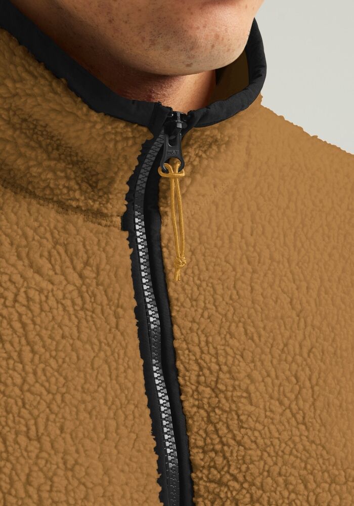Fleecejacke JACK WOLFSKIN "STONE LITE JKT M", Herren, Gr. L, braun (peanut), Obermaterial: 100% Polyester, Jacken Fleecejacke, wind- und wasserabweisend, atmungsaktiv, aus Polyester peanut L