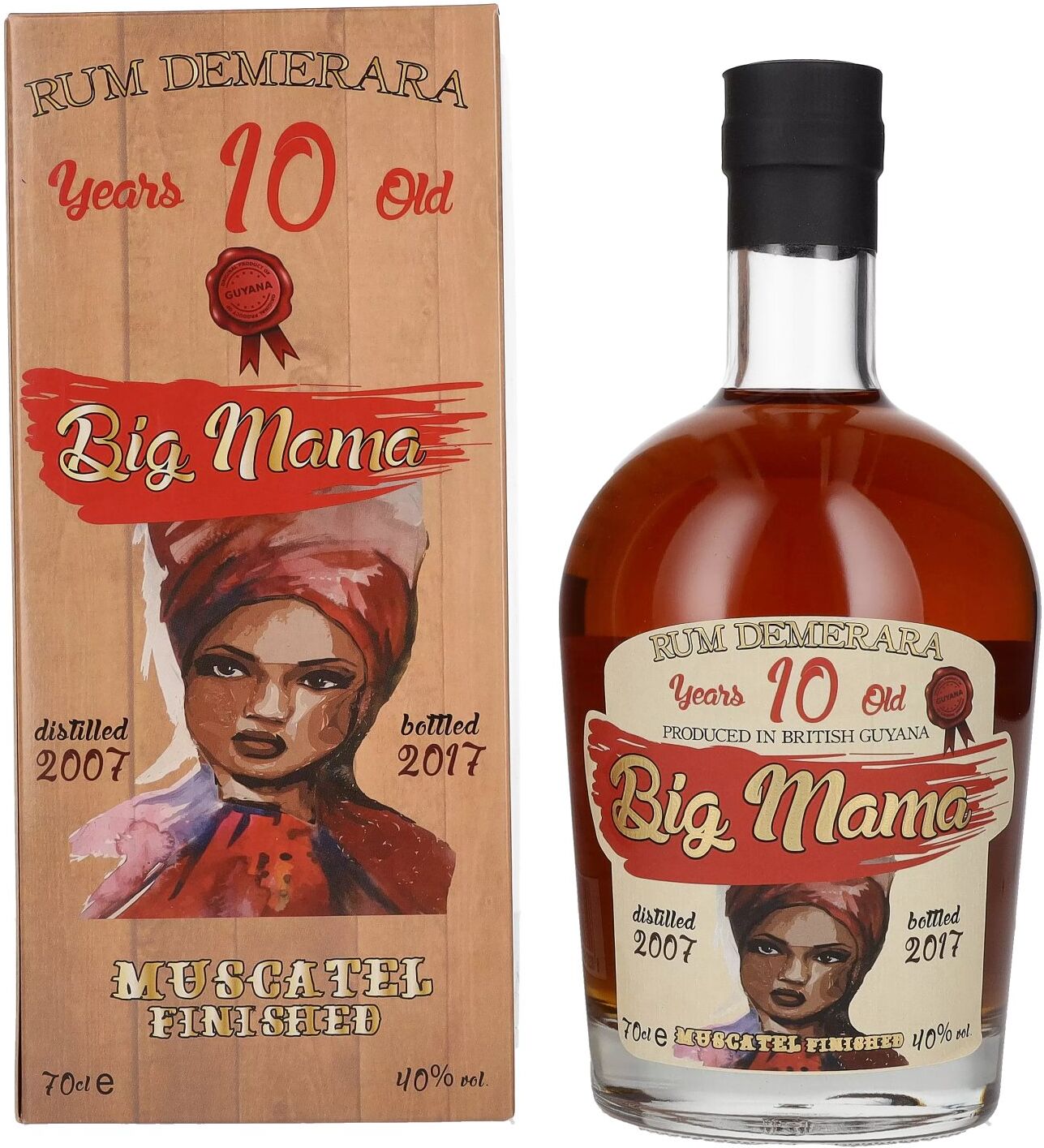 Big Mama Rum Demerara Big Mama 10 Years Old Rum Demerara Muscatel Finished 40% Vol. 0,7l in Geschenkbox