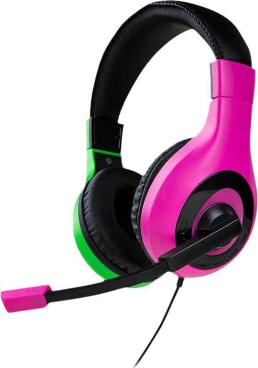 Bigben Interactive Bedrade Stereo Gaming Headset V1 met microfoon, Zwart/Groen/Roze