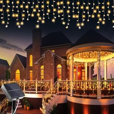Combo Retail Shop Solar Outdoor Christmas Lights, Waterproof Fairy Lights For Home, Party, Halloween Holiday Decoration colorful 162leds