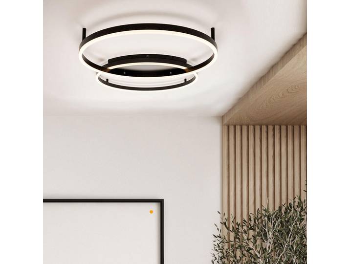 s.luce Led-Deckenlampe Ring Alu-Gebürstet 80/80, Alufarben, Metall, Rund,Rund, LED integrated, 80x5.5x140 cm, Lampen & Leuchten, LED Beleuchtung, LED-Deckenleuchten
