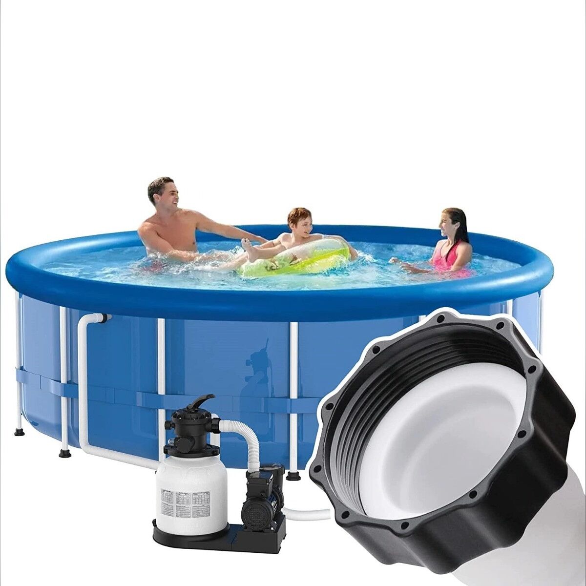 INF Poolschlauch kompatibel mit Intex Filterpumpe — PE gerippt, 1.5 inch Durchmesser, 40cm