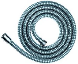 Flexible de douche Fukana pure 200 cm 75530150 chromé , 1/2"x1/2", 1 cône avec protection anti-torsion