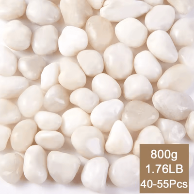 Uplift Curations CrystalWhite 300g 800g Natural Polished Pebbles Aquarium & Garden Decor Stones 800g