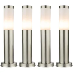 4x RGB LED Steh Lampen Garten Außen Beleuchtung FERNBEDIENUNG Edelstahl Hof Einfahrt Lampen dimmbar