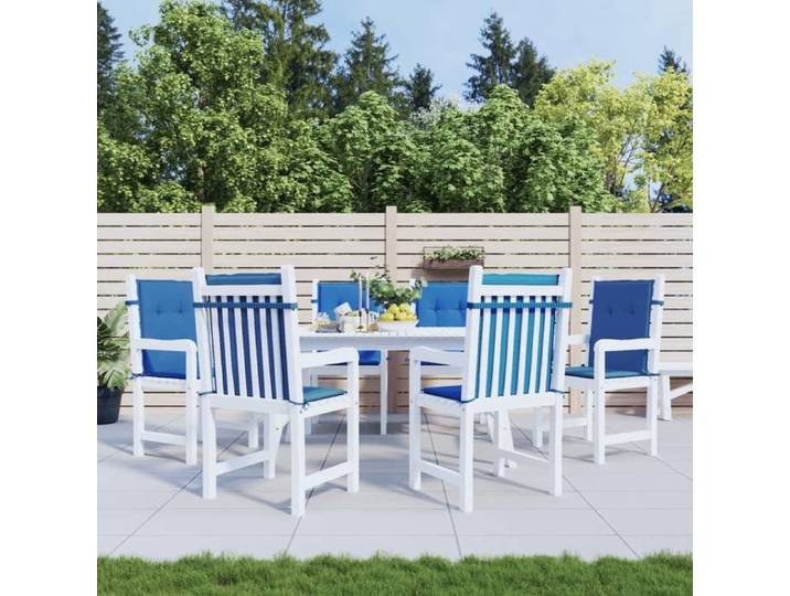 Coussins de chaise de jardin à dossier bas lot de 6-Coussins pour chaise d'extérieur 6 pcs bleu royal
