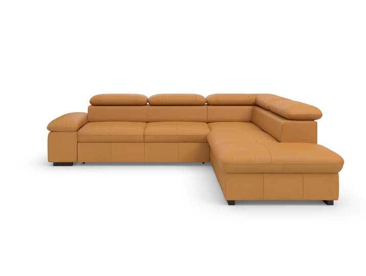 Ecksofa OTTO HOME Alberto L-Form , gelb (curry), B:272cm H:73cm T:226cm, Luxus-Microfaser Lederoptik (100% Polyester);Luxus-Microfaser weich (9)0% Polyester / 10% Polyamid;Luxus-Microfaser Vintageoptik (100% Polyester);Microfaser Antiklederoptik (100% Polyester), Sofas, Ecksofa, mit Kopfteilverstellung, wahlweise mit Schlaffunktion