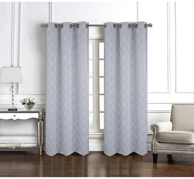 RT Designer Collection "Gable Embroidered Privacy Window Curtain Panel 84"" or 95"""