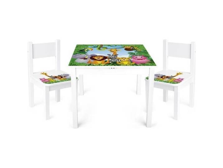 Table et 2 chaises enfant 244159B motif ANIMAUX Chambre enfant Meuble