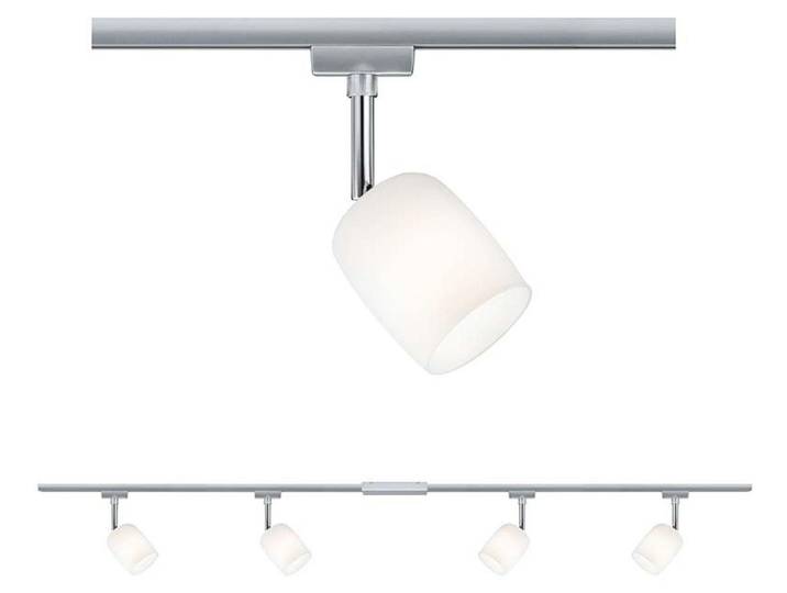 Ensemble de système de rails Paulmann URail Blossom\, 4 spots max. 10W\, culot G9\, finition chromée mate/chrome/satin\, 230V\, métal/plastique