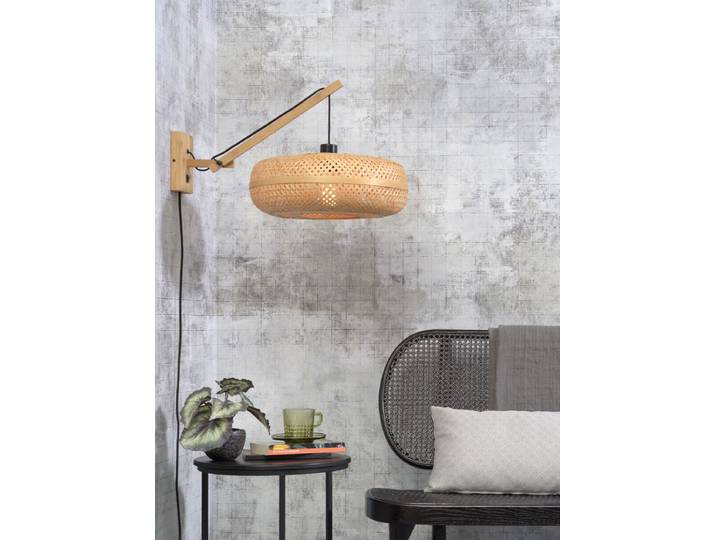 Wandleuchte Palawan 55 x 45 x 40cm Gelb/Beige Material: Bambus E27