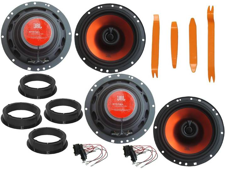 DSX JBL Lautsprecher Set für VW Amarok Bj 10 – 20 Tür Vorne hinten Bügel Auto-Lautsprecher (100 W)