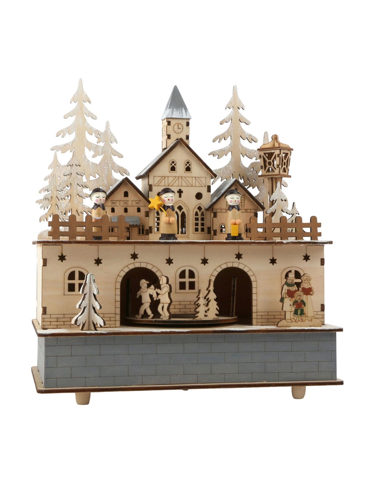 Small Foot - Wooden Music Box Christmas Village with Light