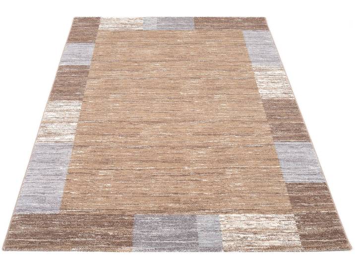 OCI DIE TEPPICHMARKE Sofi Star rechteckig 12 mm Höhe Frisé Teppich, Kurzflor, mit Bordüre, Wohnzimmer
