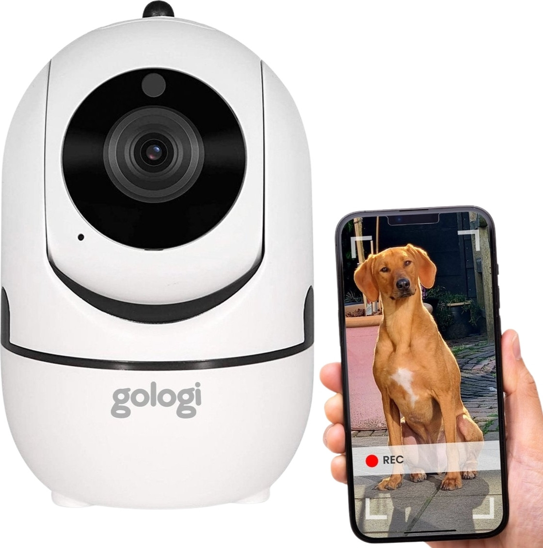 Gologi huisdiercamera met app en WiFi - Wit