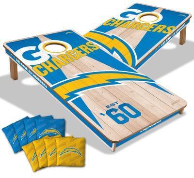 Skip's Garage Los Angeles Chargers NFL 2x4 Cornhole Board Set