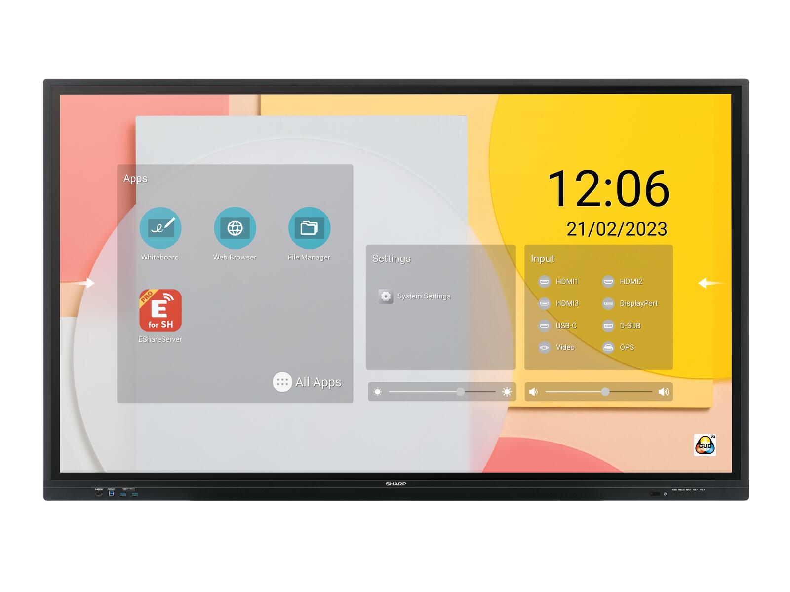 Sharp Display Solutions Sharp PN-LC862 Digital Signage Touch Display 218,44 cm 86 Zoll PNLC862